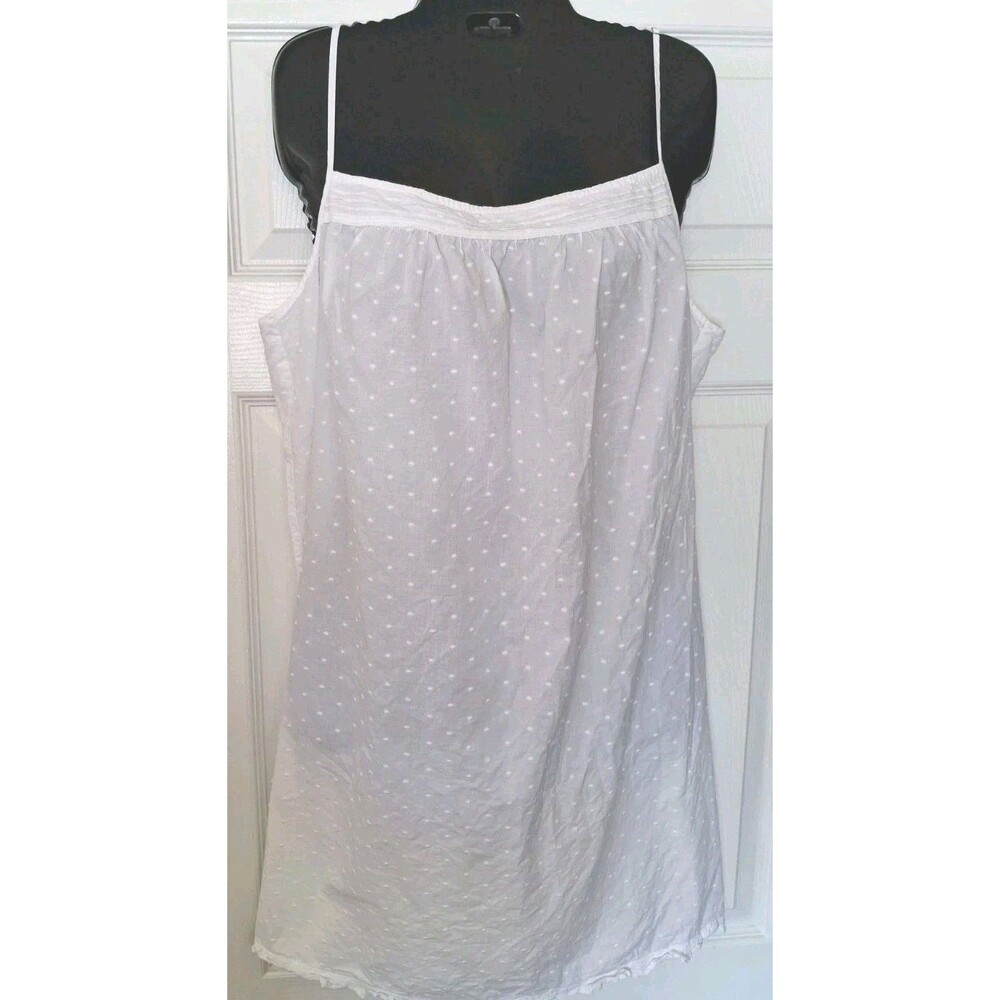 Haven Well Within Cotton Sleep Dress Large White Swiss Dots Cottagecore Granny